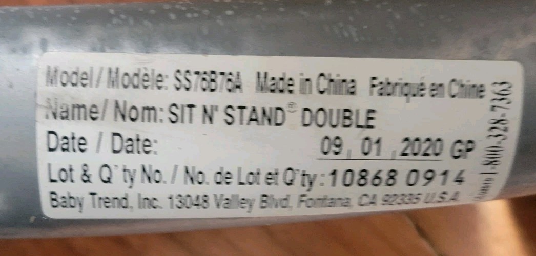 Baby Trend Sit N Stand Double Stroller Front Canopy + Rods Inserts SS76B76A 2020