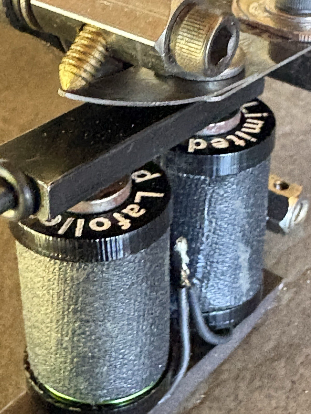 Custom Walker Vintage Style Tattoo Machine Black Stamped Washers On Coils