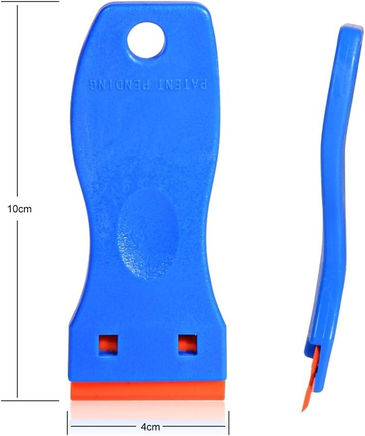 1.5" Ergonomic Plastic Razor Scraper with 10 Double Edged Blades - Multi-purpose