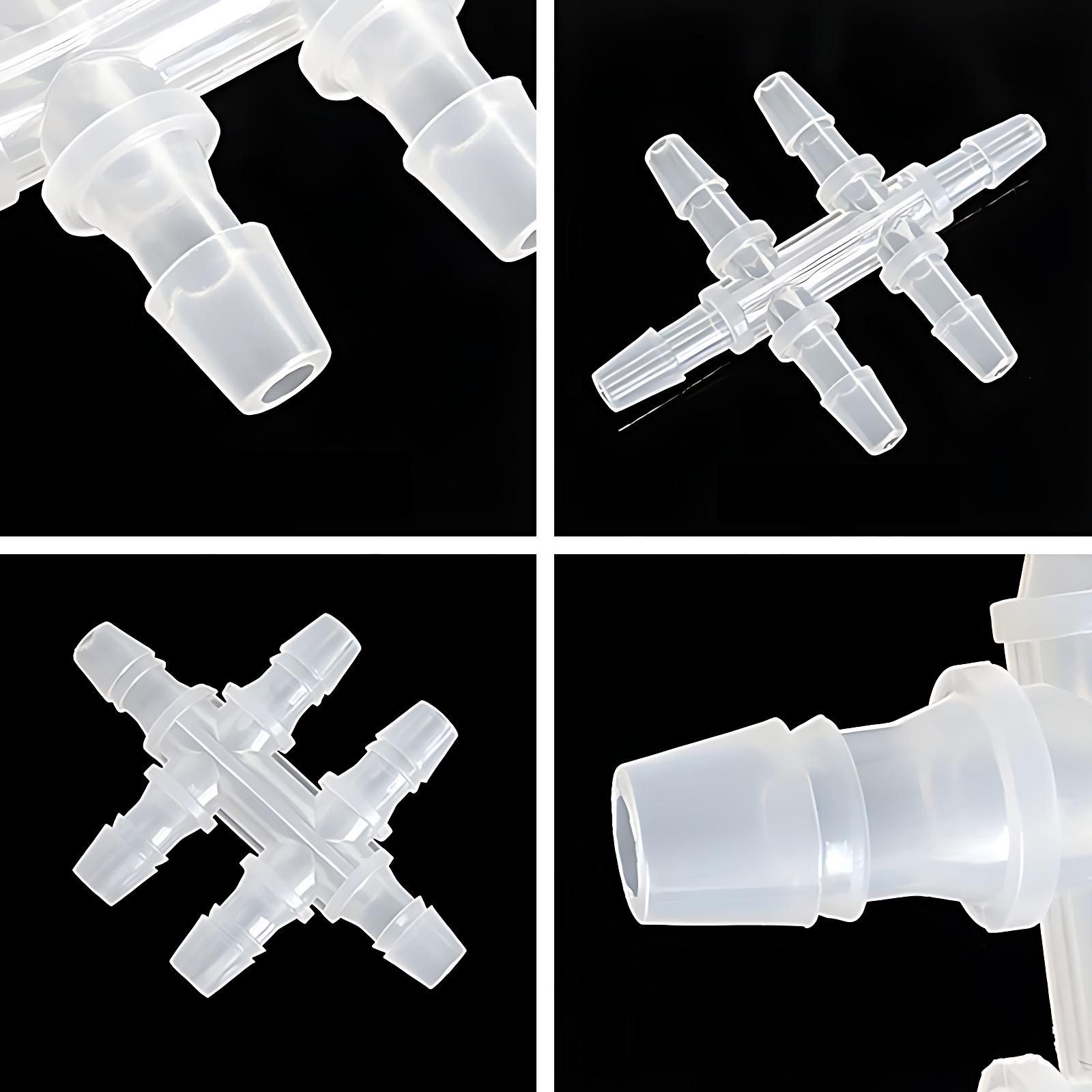 6 Way Plastic Barbed Connector Pipe Hose Joiner Tubing Fittings Splitter 1-6mm