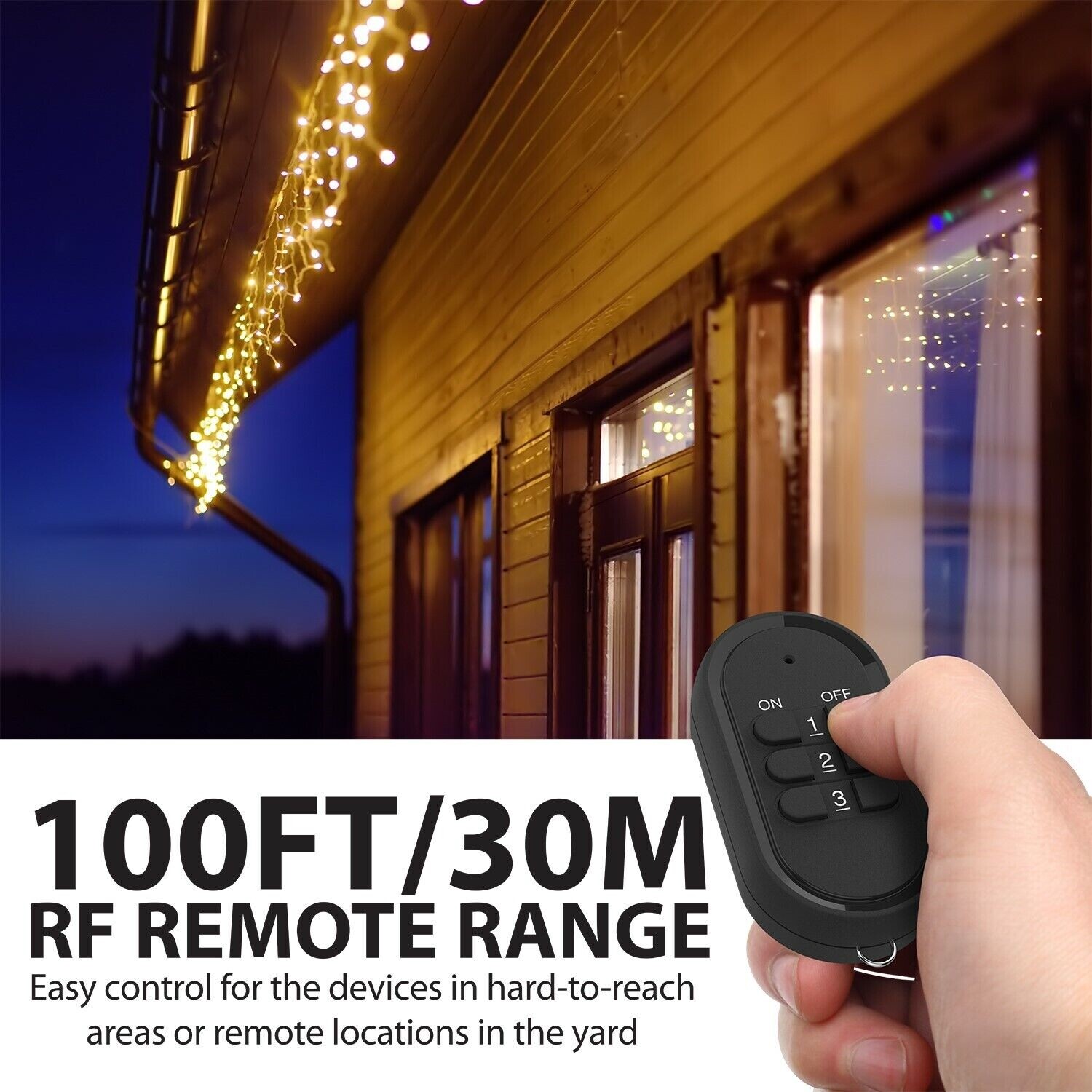 Fosmon 100FT Outdoor Indoor Wireless Remote Control Outlet [3 Reciever/1 Remote]