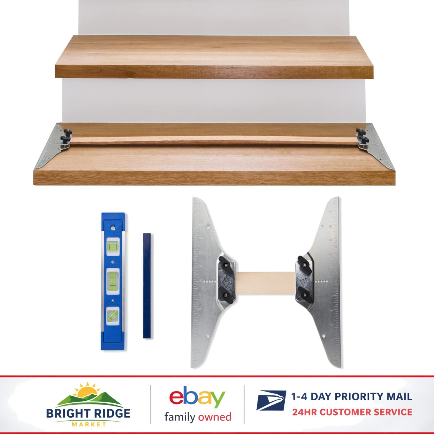 Solid Metal Stair Jig with Extendable Design for Accurate Tread and Riser Sizing