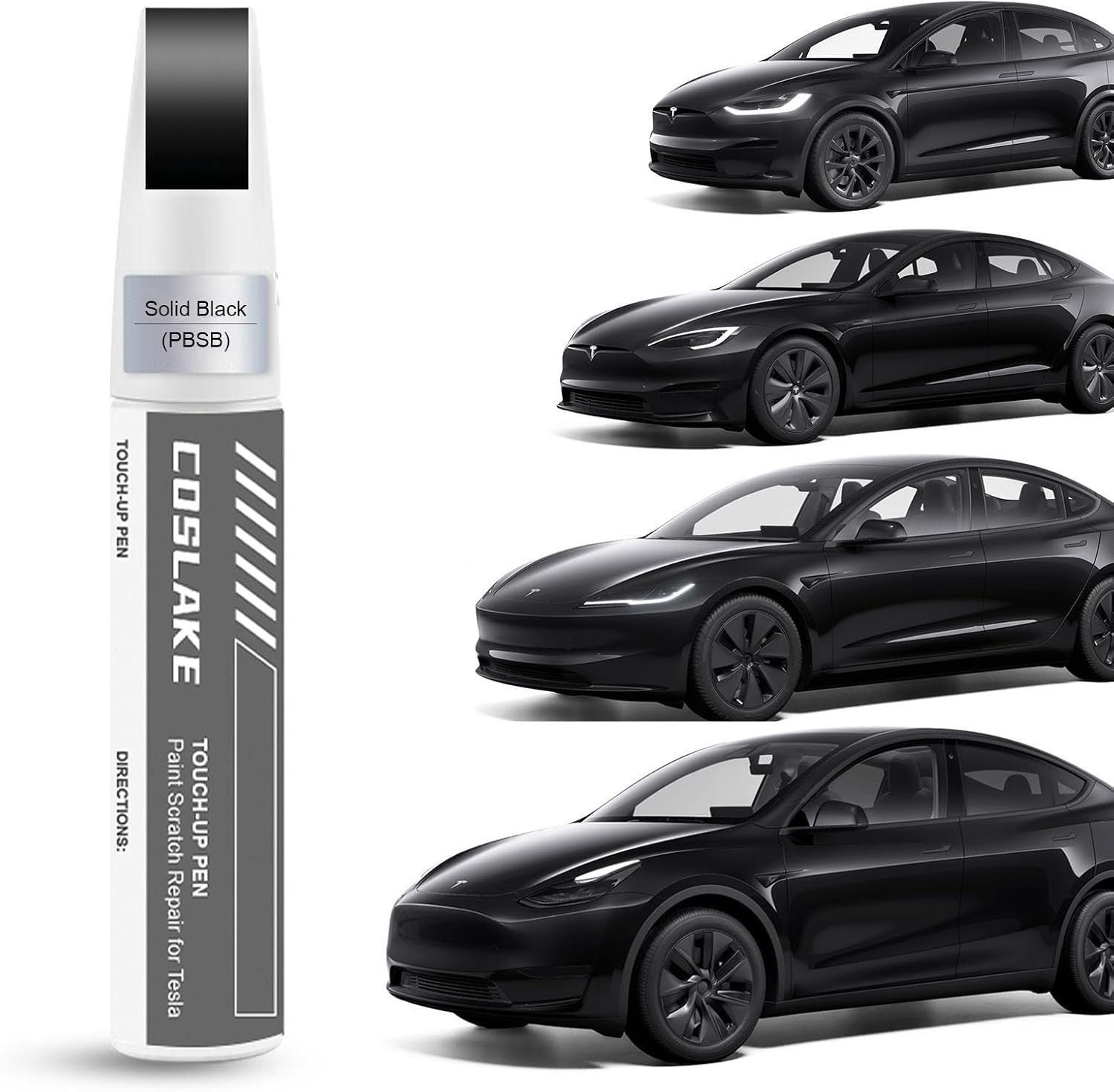 Touch Up Paint Kit PBSB Solid Black for Tesla Model Y 3 S X DIY Repair Kit Chips