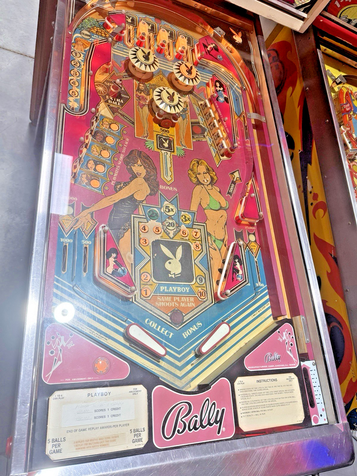 Vintage 1978 Bally Playboy Pinball Machine