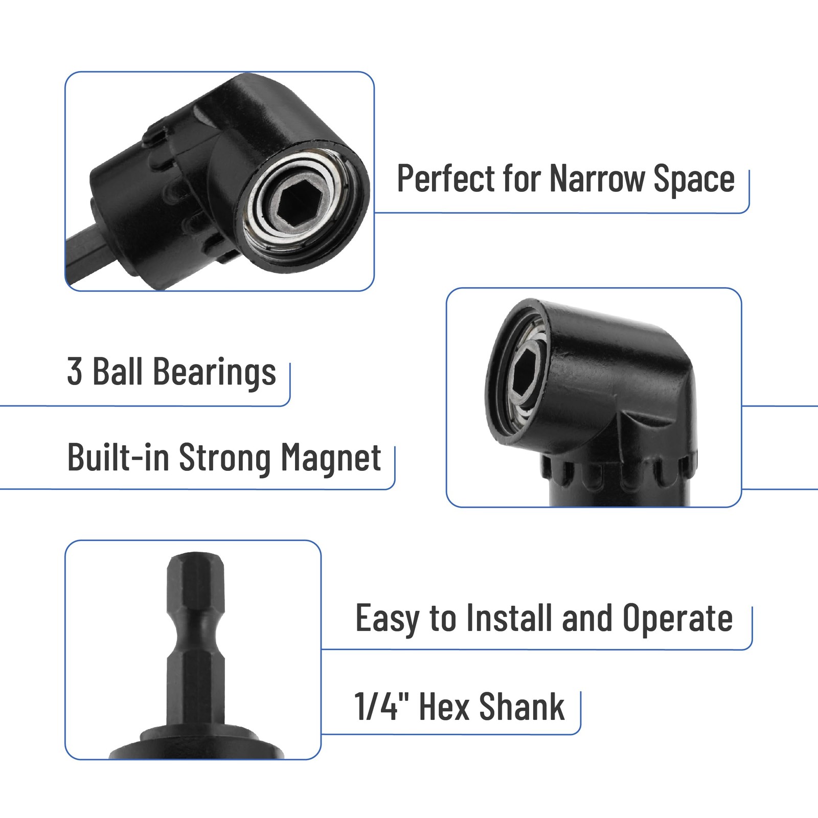 Bates- Socket Adapter Extension Set with Right Angle Drill Attachment, 4...