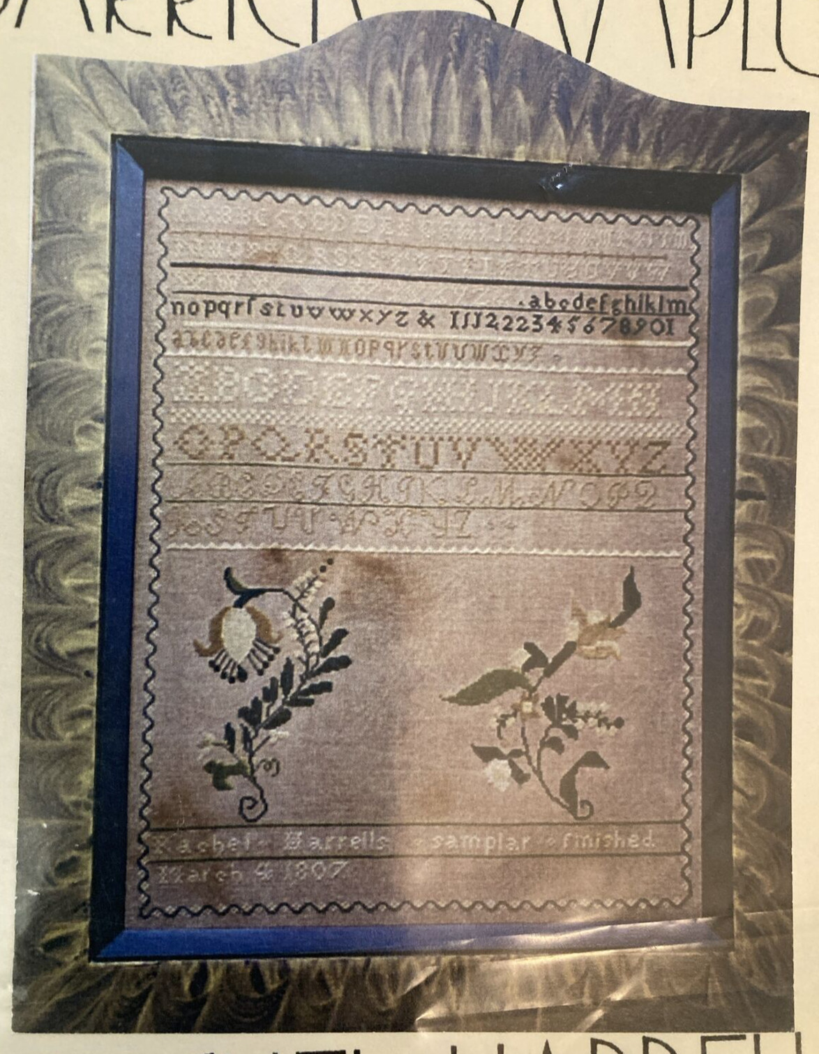 Rare BARRICK SAMPLERS Rachel Harrell Reproduction Sampler Needlepoint patt. only