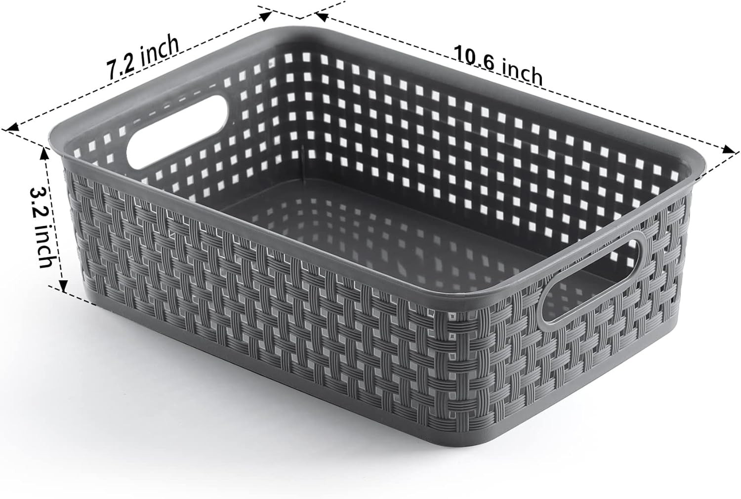 [ 12 Pack ] Plastic Storage Baskets - Small Pantry Organization and Storage Bins