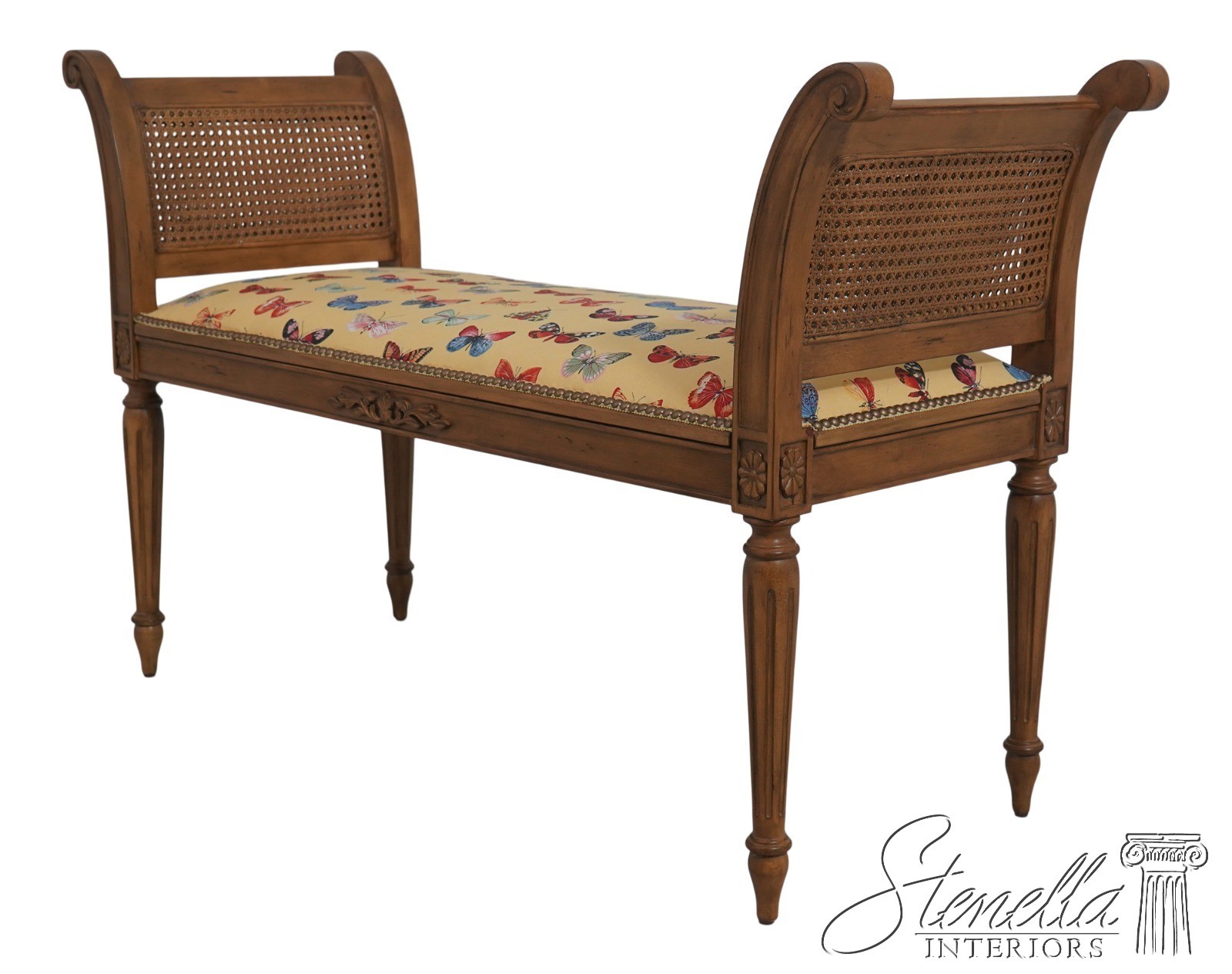 71031: French Louis XVI Cane Side Window Bench