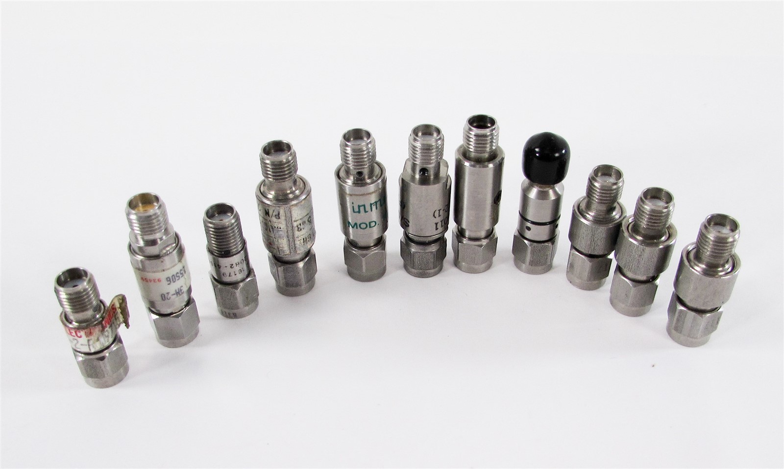 USED QTY (11) Various Attenuator (SMA Male to SMA Female) Weinschel Inmet Macom