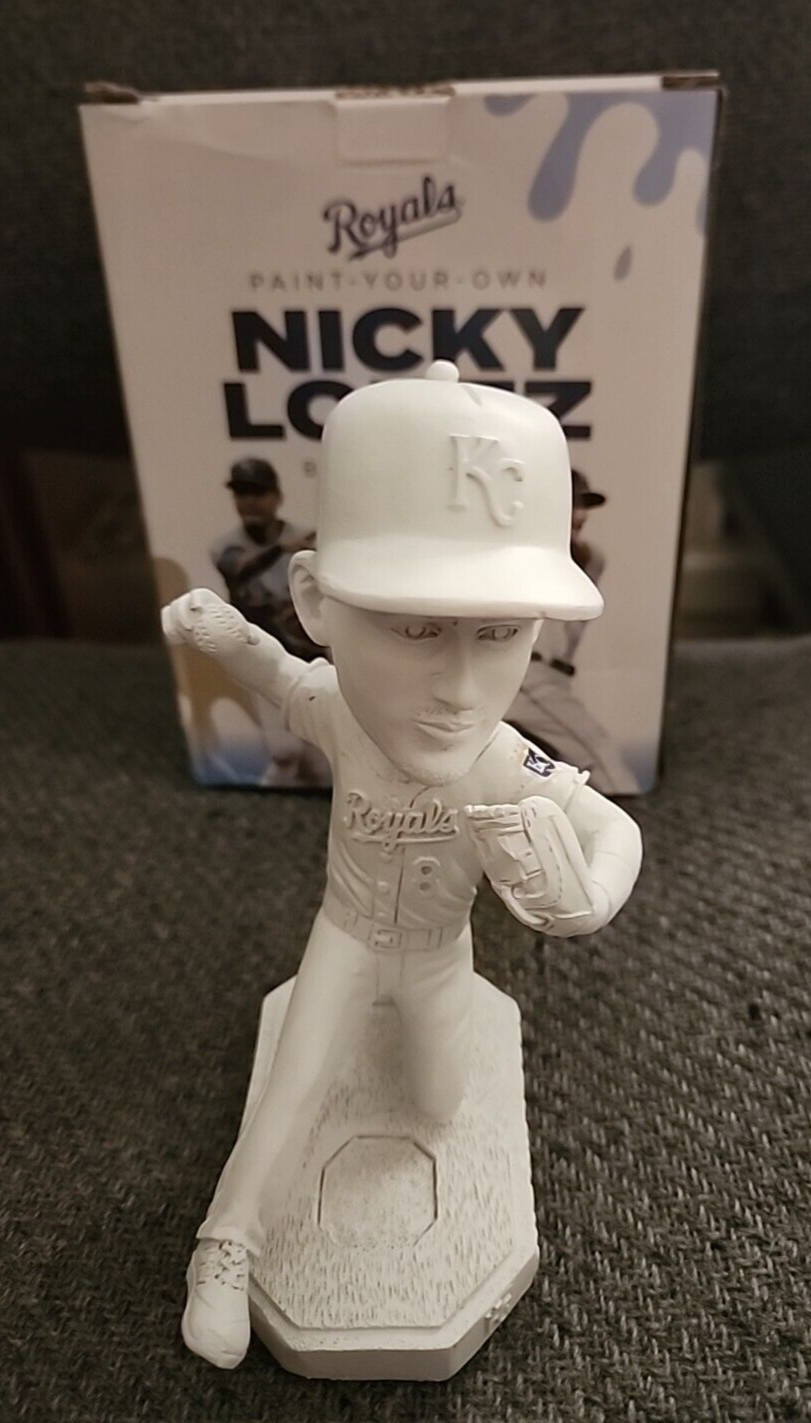 KANSAS CITY ROYALS MLB Nicky Lopez #8 "Paint Your Own" Bobblehead (New in Box)