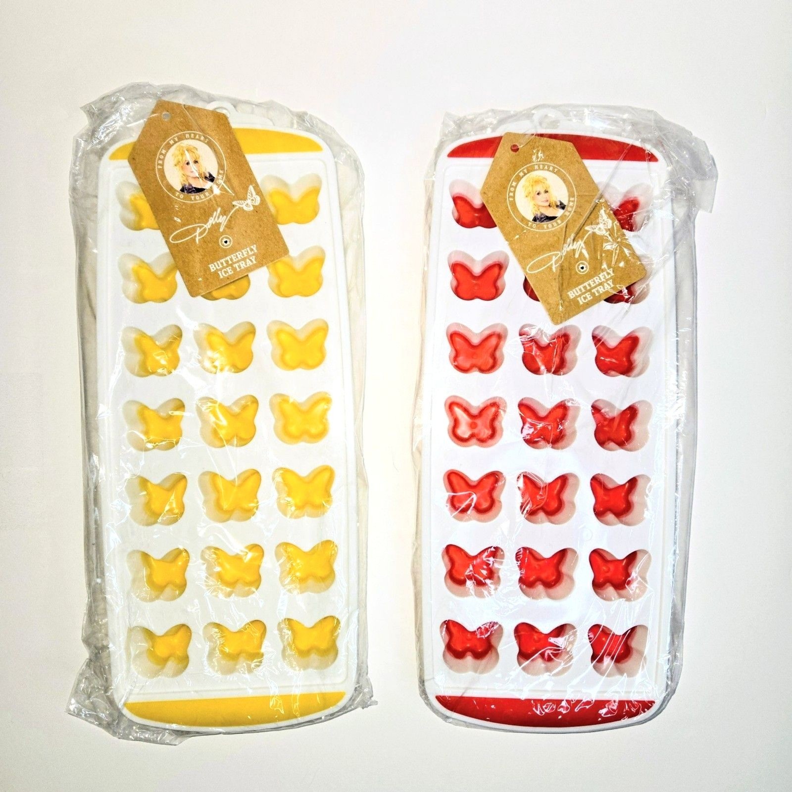 Dolly Parton Butterfly Pink Ice Tray Set Of 2 Brand New