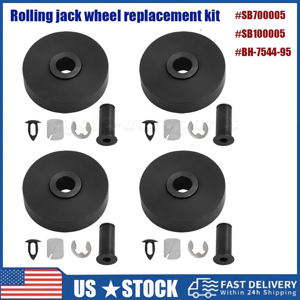 4pcs Wheel Kit SB700005 For Rotary Lift Rolling Jack RJ6 RJ7 AJ6 + Clips Bumper