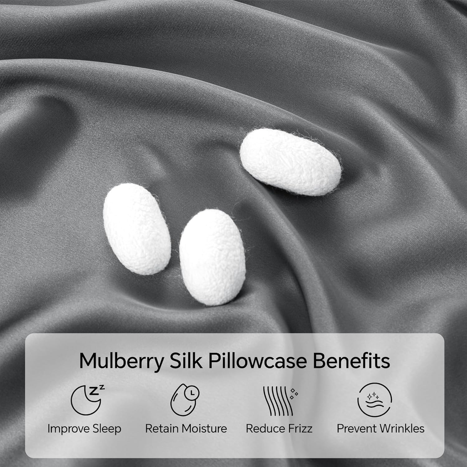 Silk Pillow Cases 2 Pack Standard Size, Ultra Smooth & Soft Mulberry