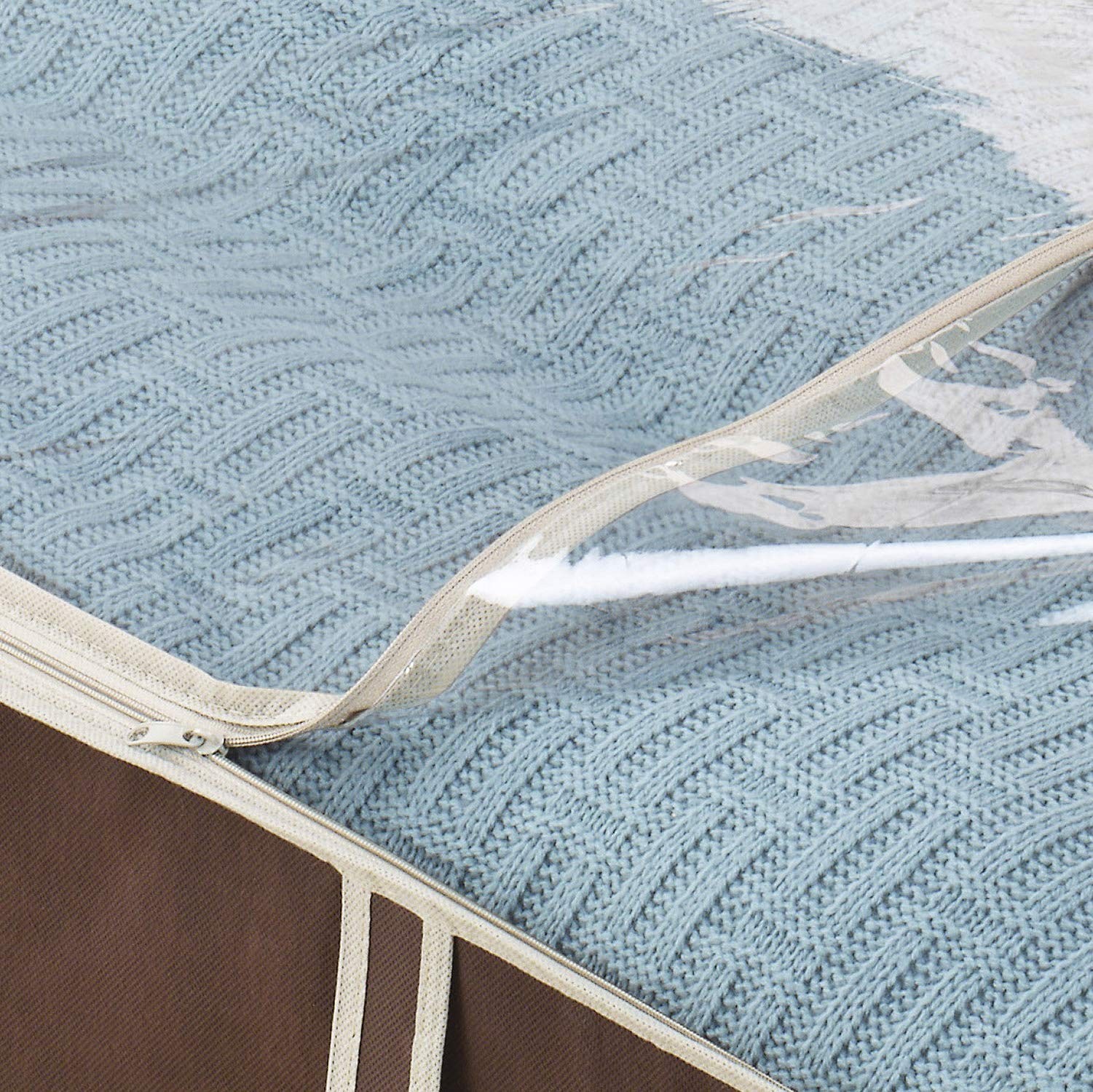 Under Bed Storage Bags 2 Pack, Zippered Underbed Jumbo, Java