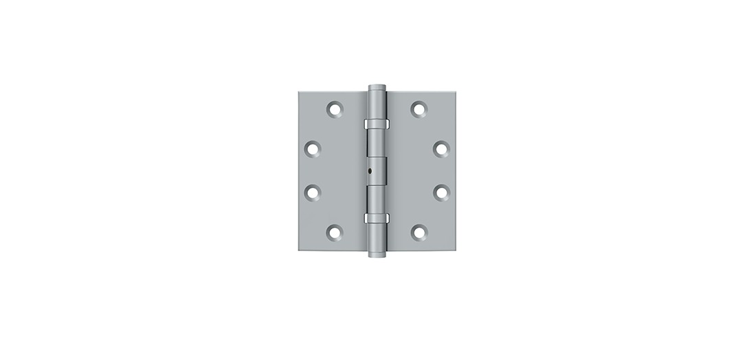 4-1/2" x 4-1/2" Square Hinges, Ball Bearings in Brushed Chrome Pair