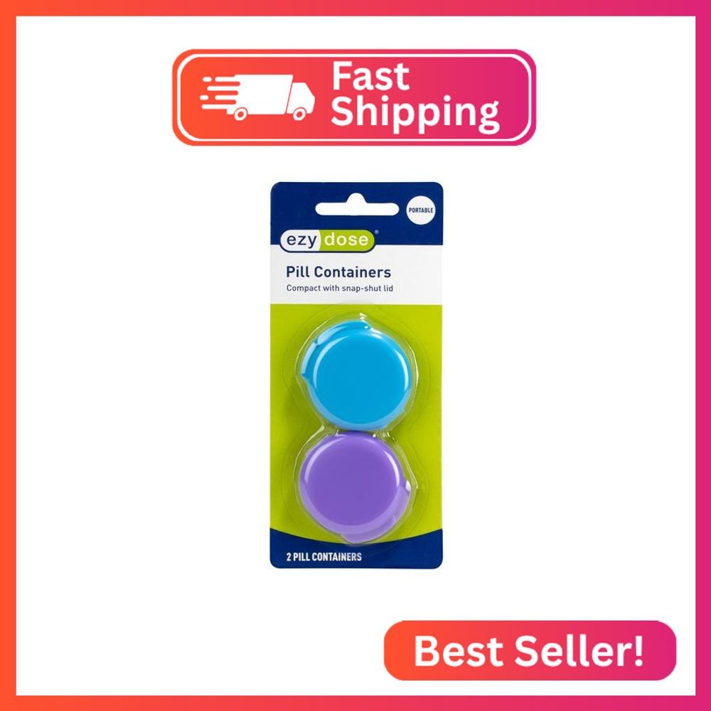 EZY DOSE Daily Round, Compact, Small, Disrcrete, Portable On-The-Go Pocket Pharm