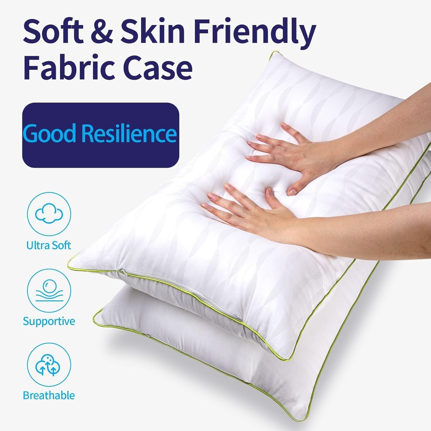 Bed Pillows Standard Size Set of 2,for Sleeping, Adjustable Standard Pillows ...