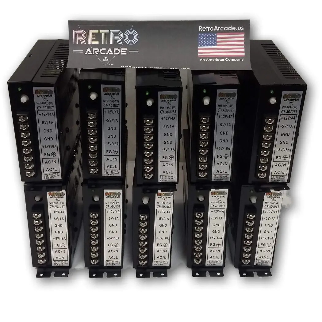 10 Pack 15A Arcade Switching Power Supply 110W 110V / 220V Jamma and Mame Ready