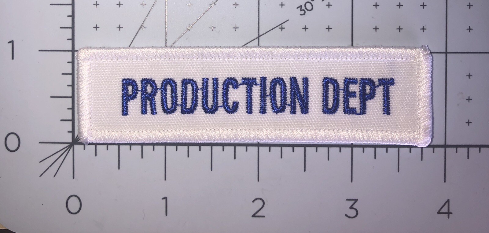 Production Department 1”x4” Embroidered Patch