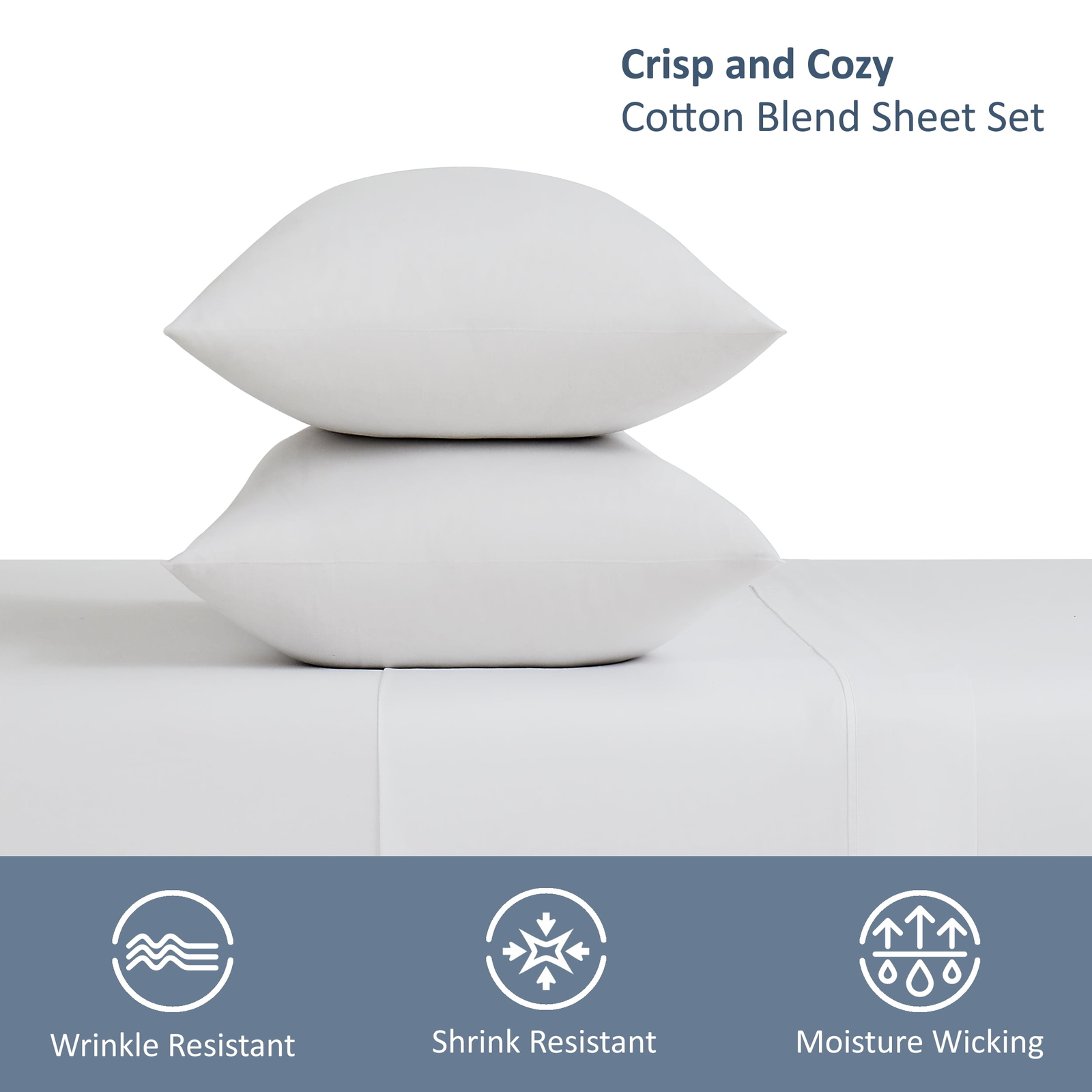 300 Thread Count Easy Care Percale Flat Sheet, Arctic White, Twin/Twin XL