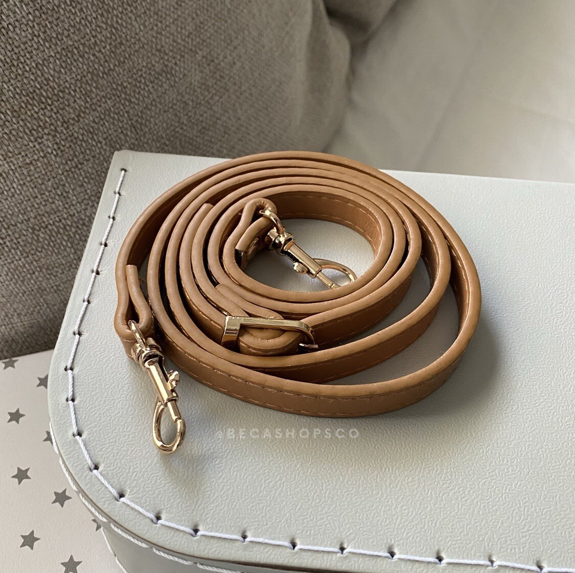Crossbody Vachetta Tan PU Leather Strap Replacement For Louis Vuitton Croisette