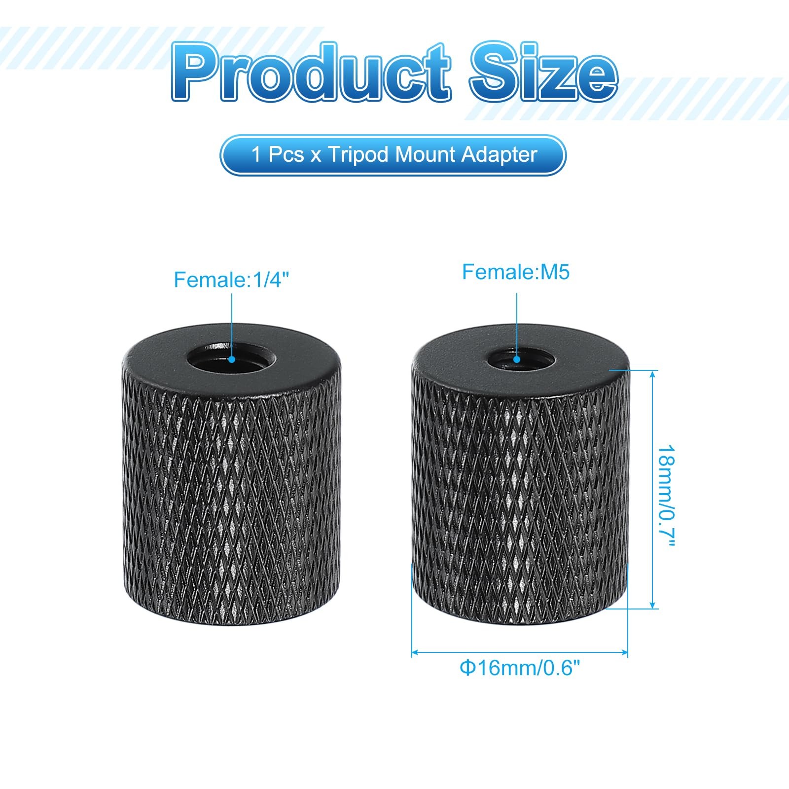 Tripod Screw Adapter 1/4" Female to M5 Female Camera Mount Converter Connector