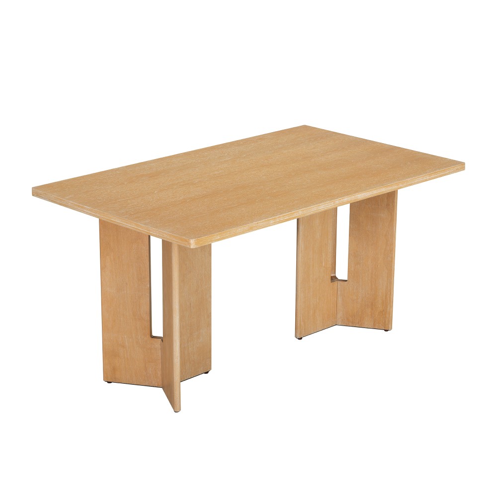 60in Farmhouse Dining Table w/ Cutout Legs, Rustic Solid Wood, Free Shipping