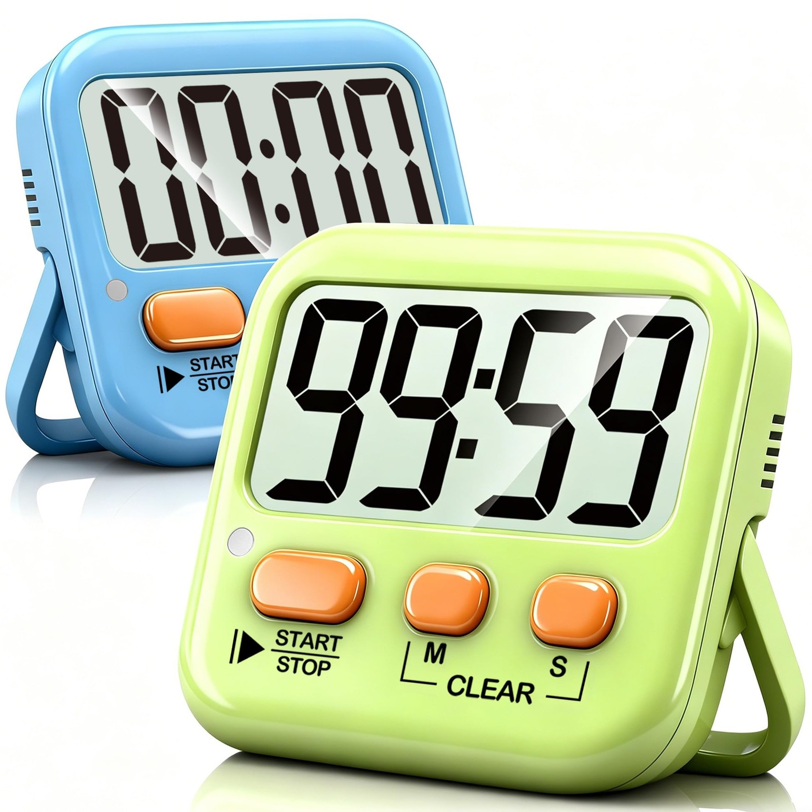 2 Pack Digital Magnetic Kitchen Timer for Kids Cooking Classroom