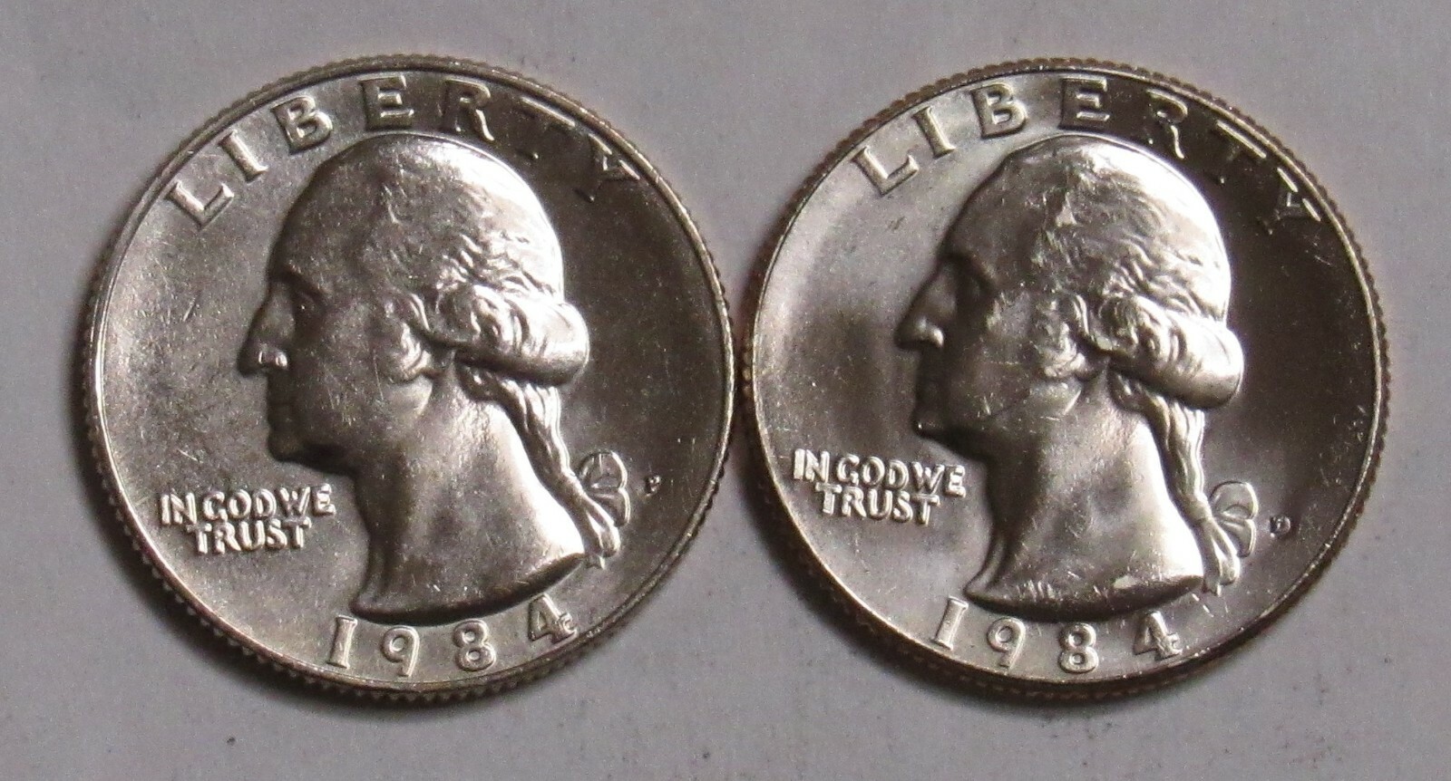 1984 P&D Washington Quarters in BU condition