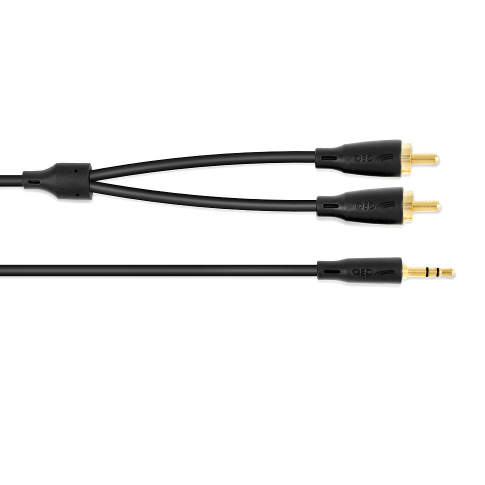 QED - CONNECT 3.5mm Jack to RCA Cable 1.5 Metre Black