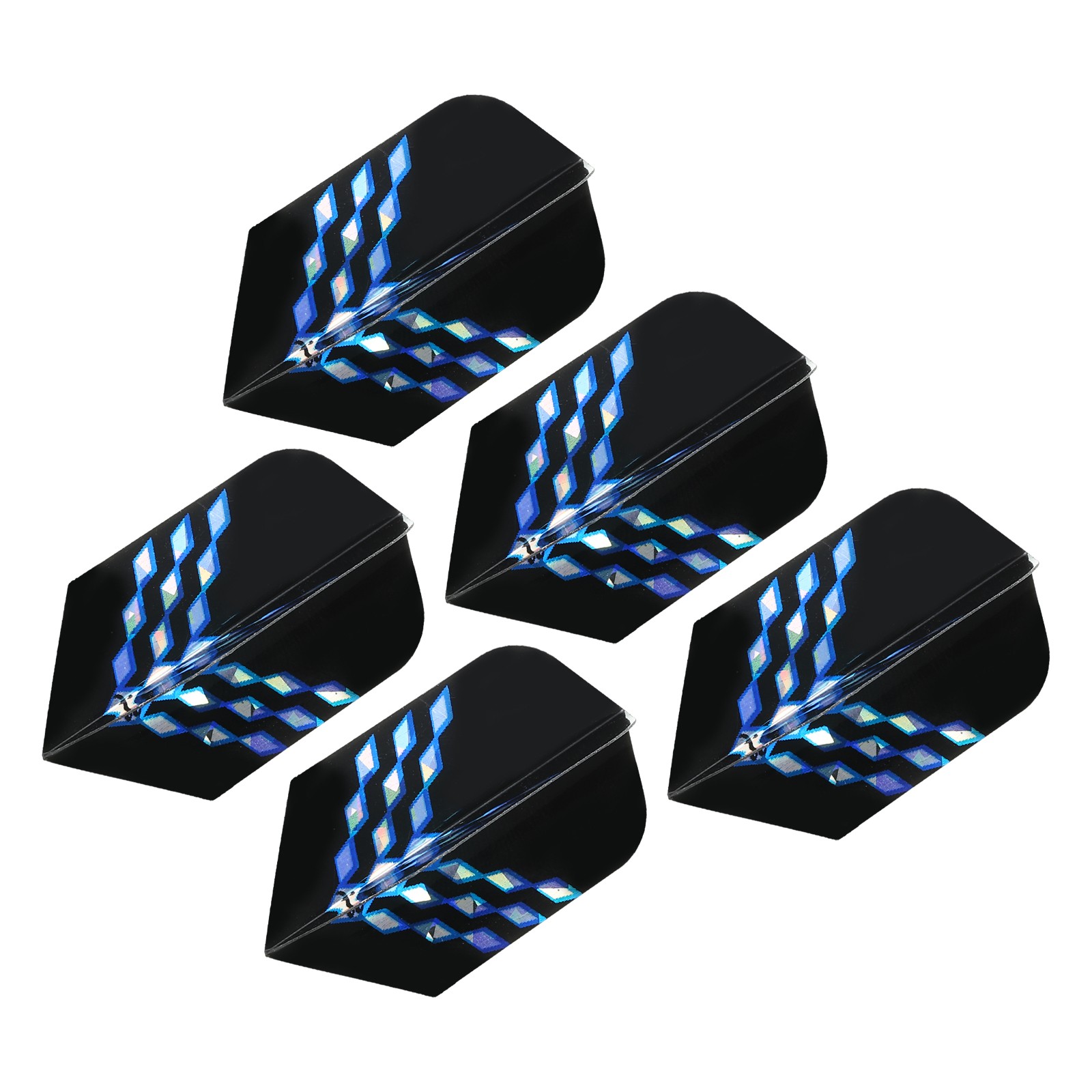 Slim Dart Flights, 5 Pack PET Dart Accessories, Black Blue