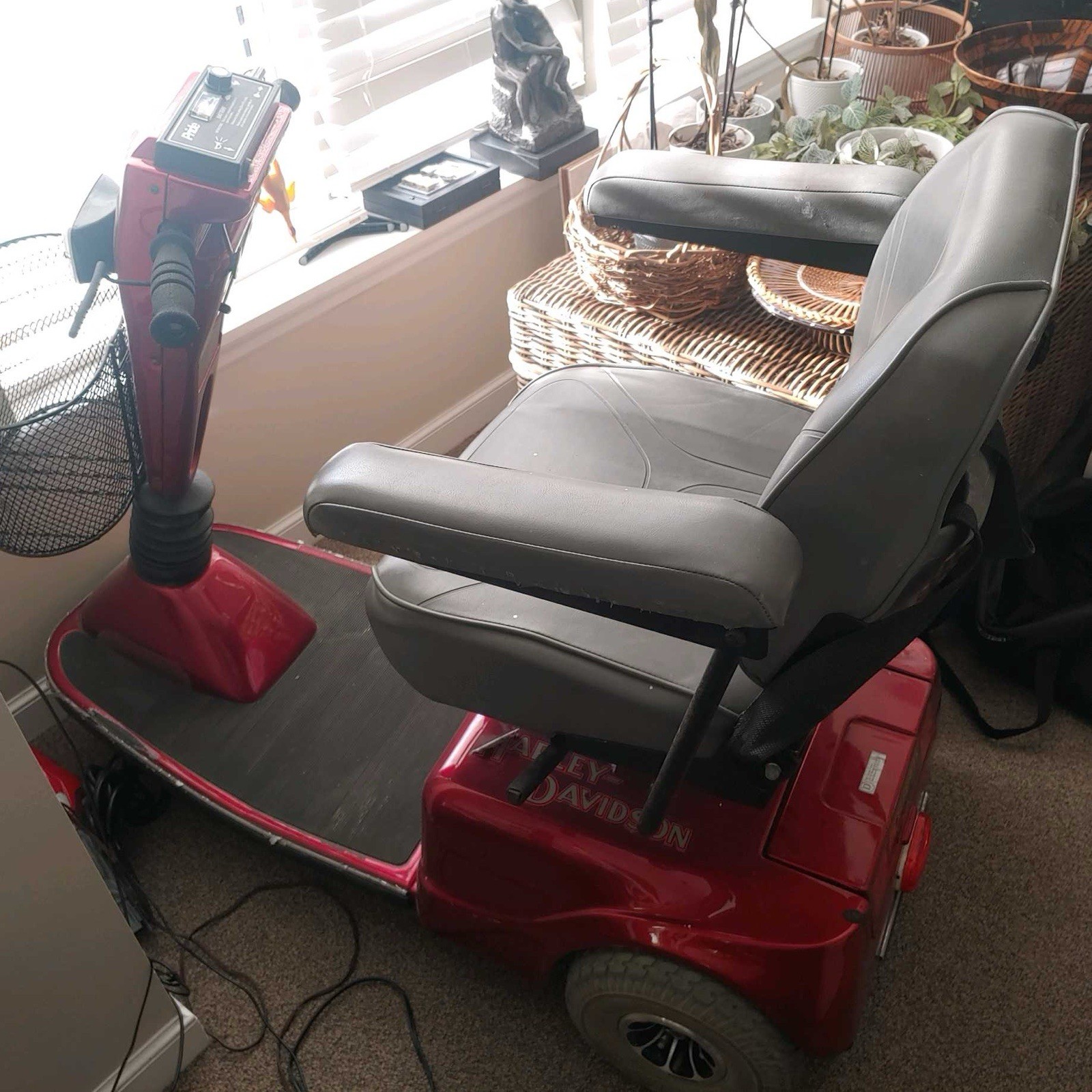Pride Celebrity 3-Wheeled Red Mobility Scooter with Storage Compartment