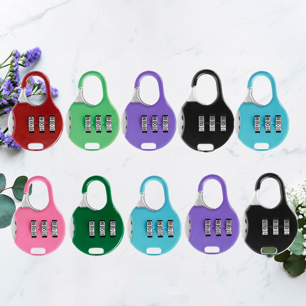10 Pcs Number Padlock Colorful Combination Customs Password Alloy Bag