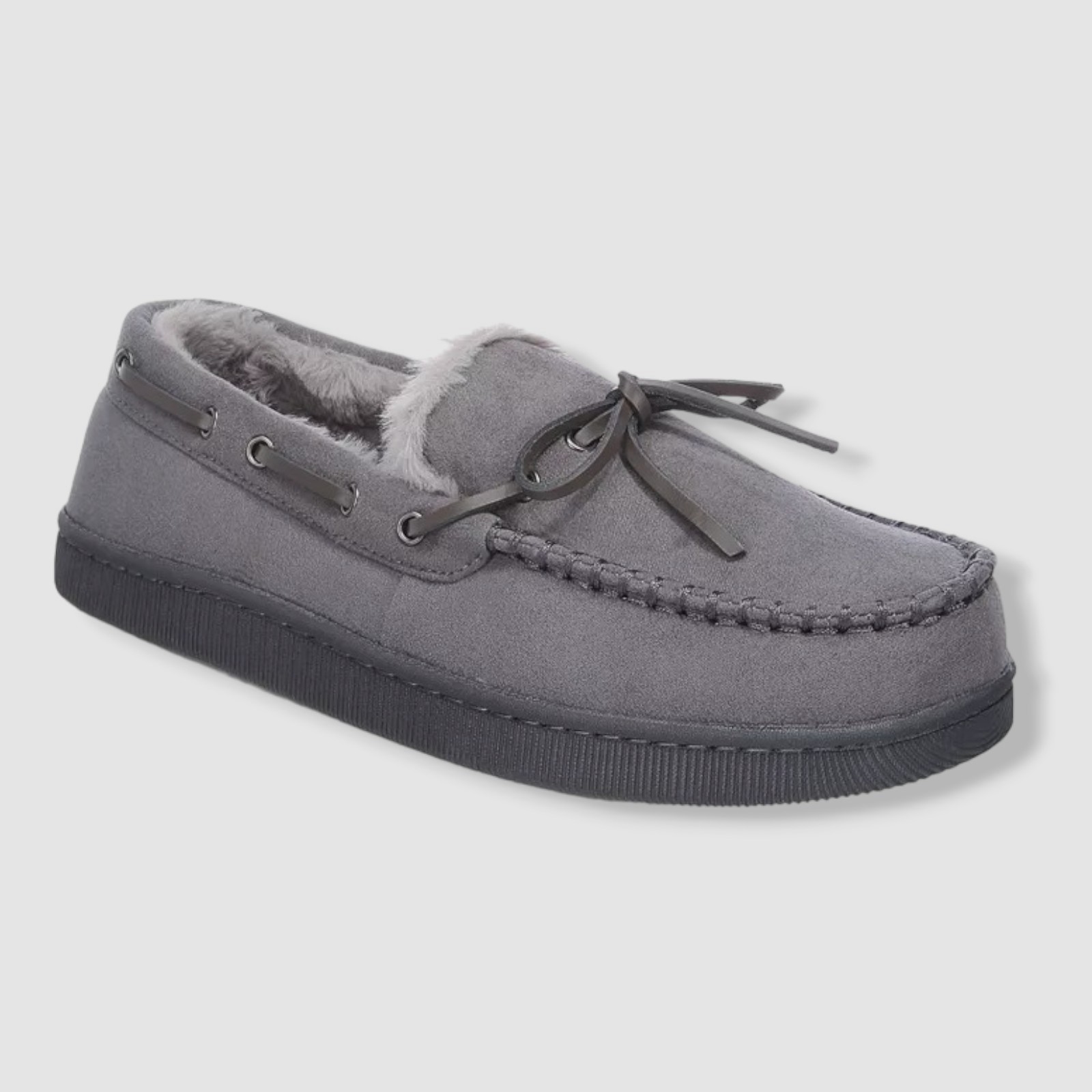 Club Room Men's Gray Slip-On Moccasin Slippers Shoes Size 6-7/S