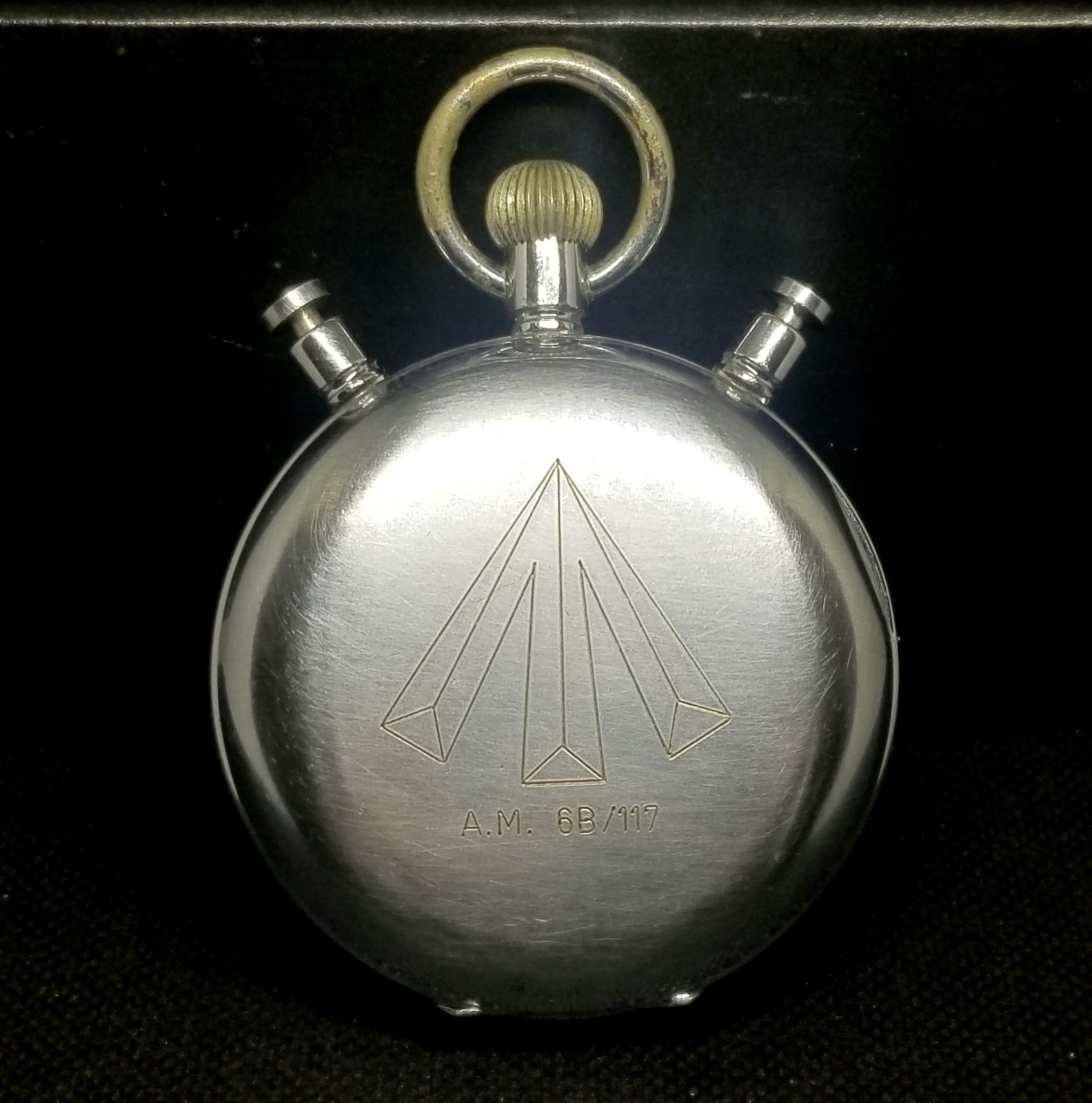 J0269 1948 Swiss Large Lemania Split Second Stop Watch, Needs Work.