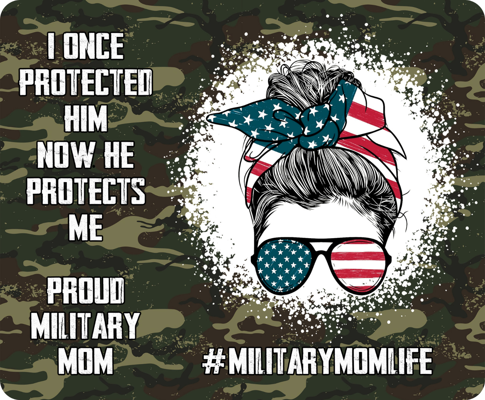 Military Mom, Mouse Pad, Sublimated, Can Personalize, Made to Order (mp204)
