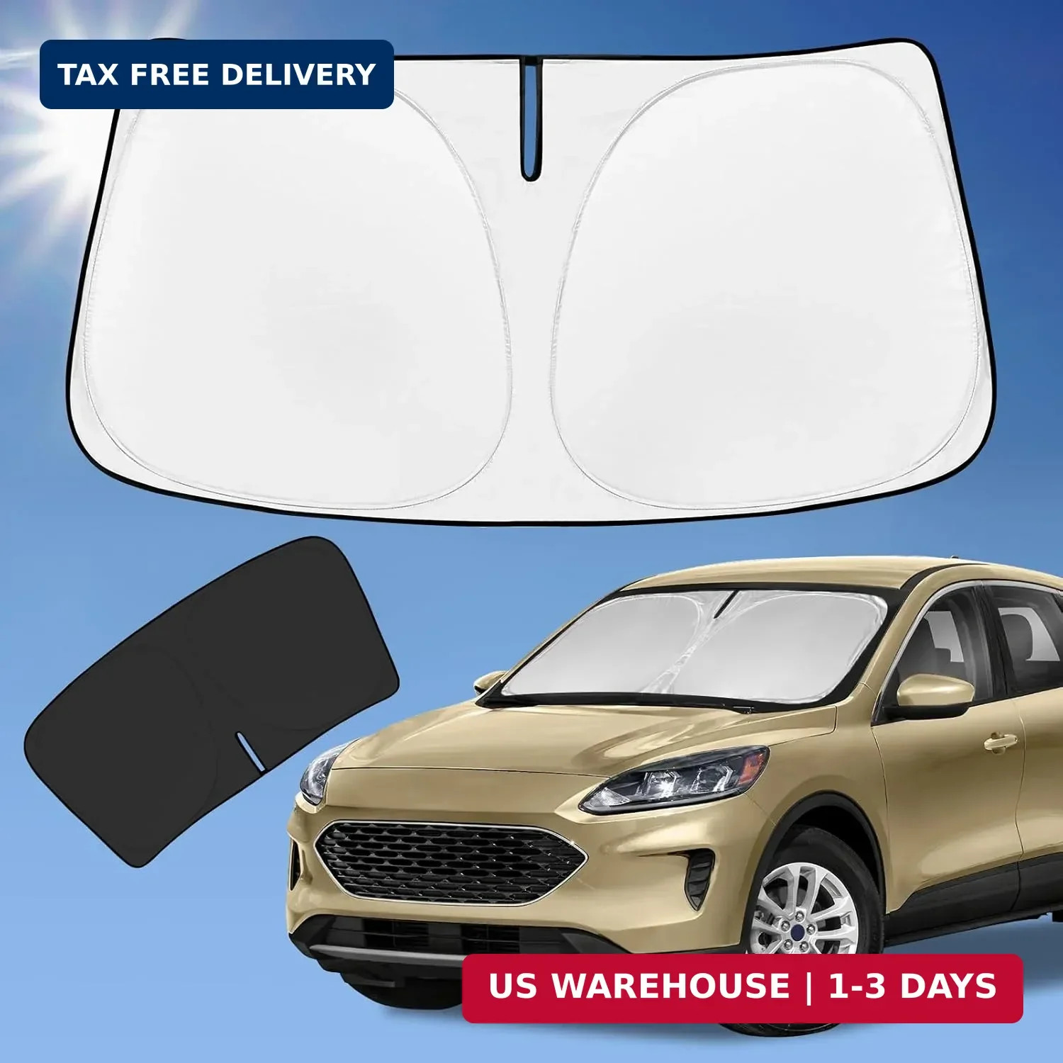for Ford Escape 2020-2025 2026 Sun Shade Sunshade Windshield Cover, 4-Layer Fron