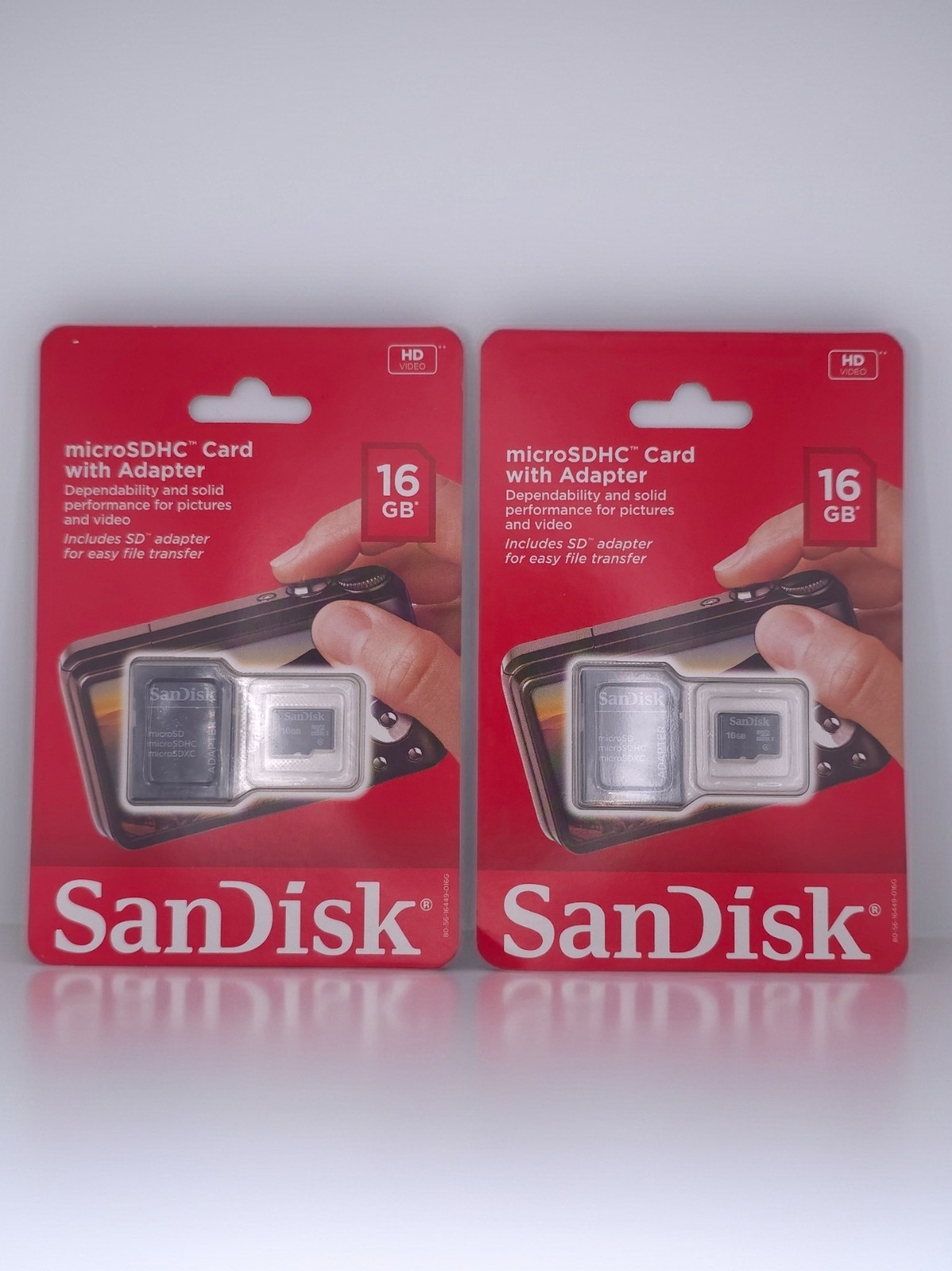 NEW SanDisk 16GB microSDHC Card 2 PACK,  with  SD adapter