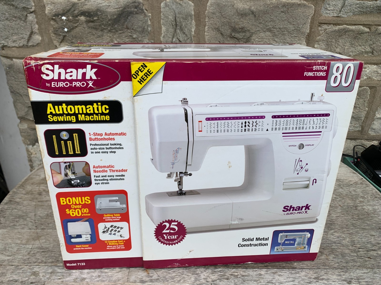 Shark By Euro Pro Model 7133 Automatic Sewing Machine 80 Stitch New In Box