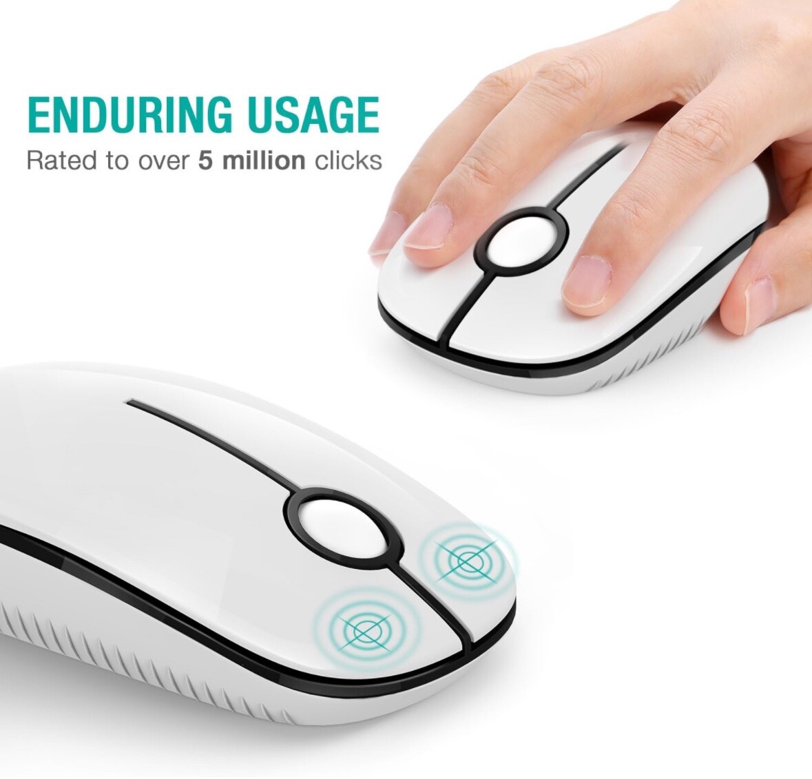 Wireless Mouse, Vssoplor 2.4G Slim Portable Computer Mice with Nano Receiver