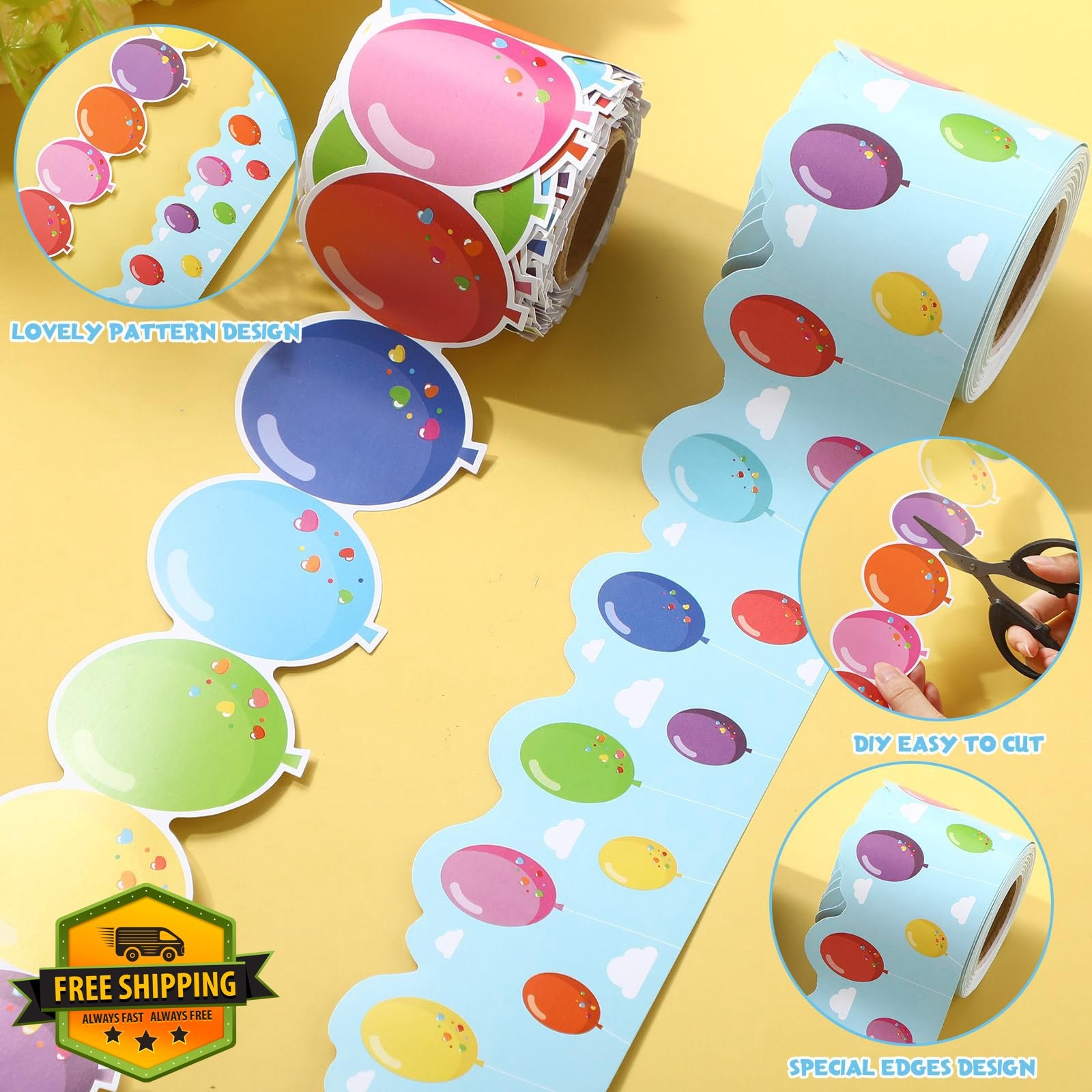 2 Rolls Balloon Border Trim: Classroom Decor