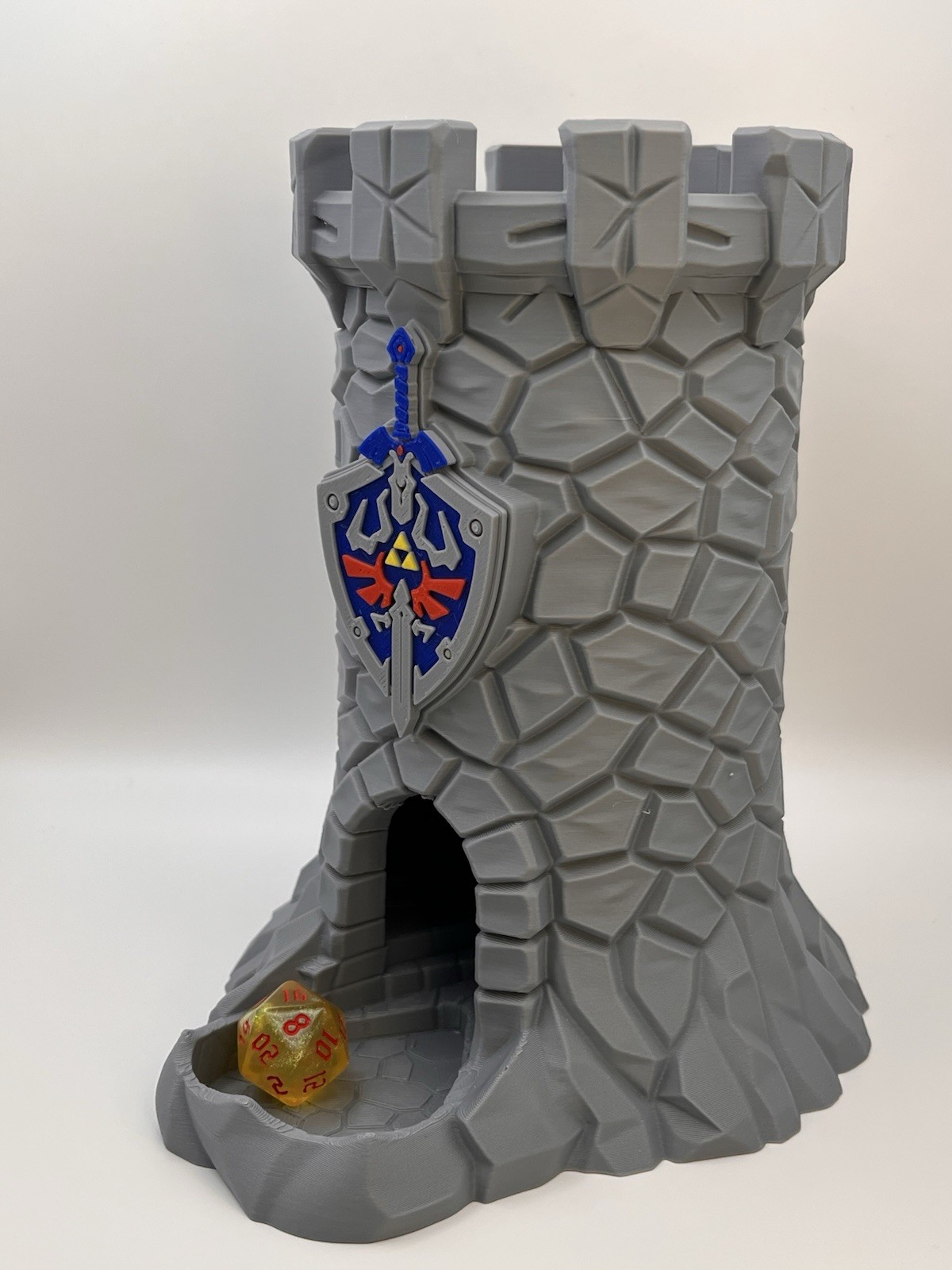 D&D Dice Tower, Hylian Shield, Zelda inspired.