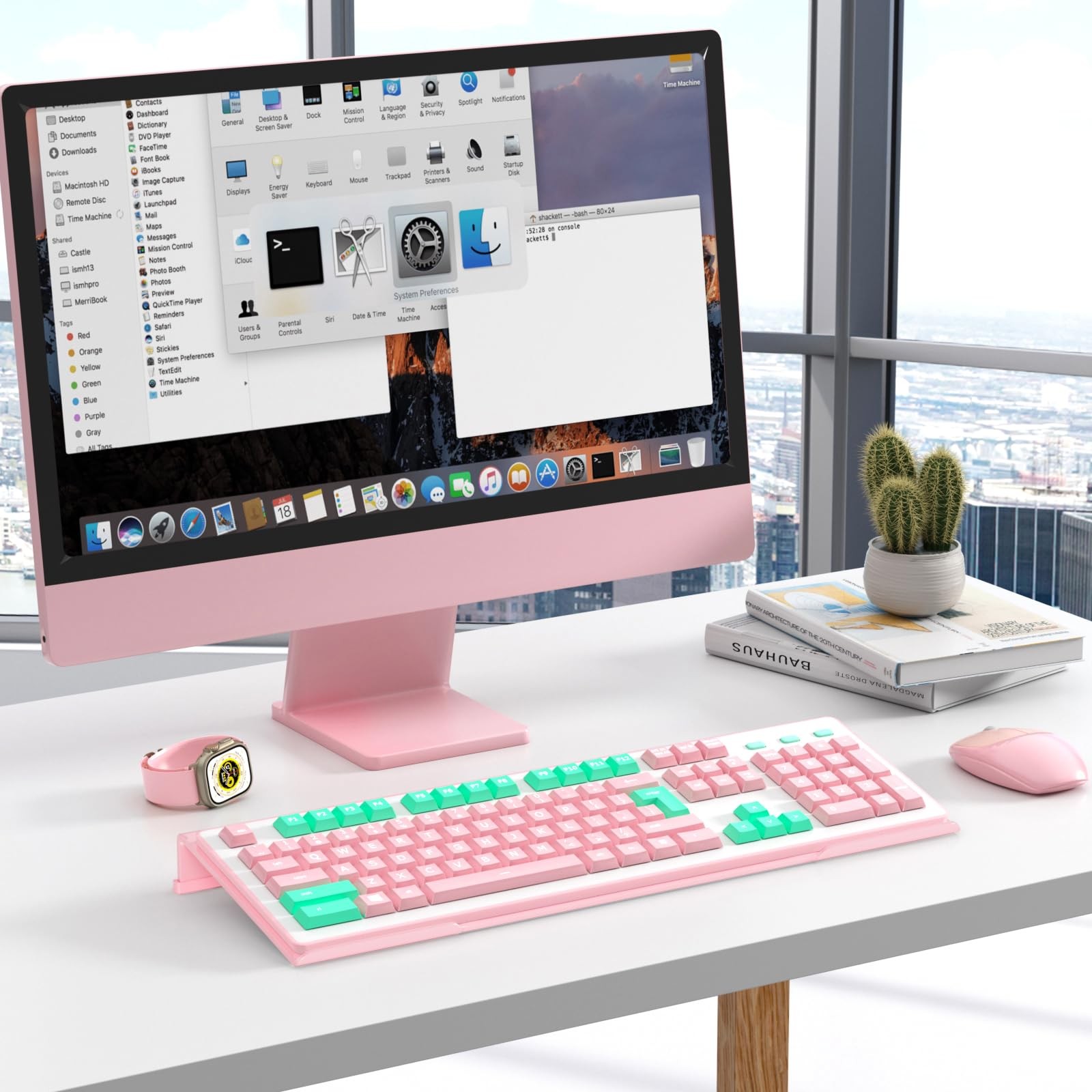 BEEGO Ergonomic Computer Keyboard Stand - Pink Acrylic Keyboard Riser Tilted ...