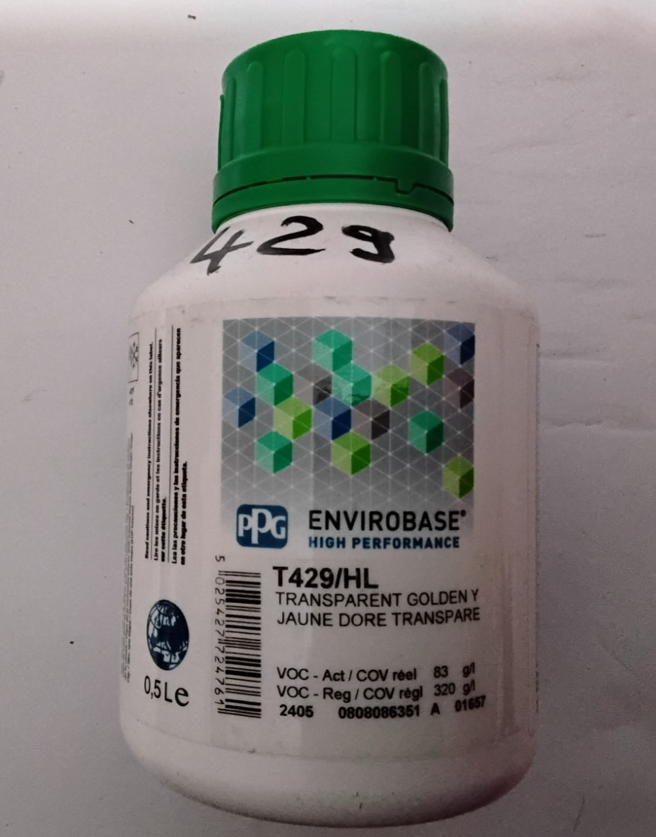 ENVIROBASE PPG T429H/L TRANSPARENT GOLDEN YELLOW TONER NEW. FREE SHIPPING