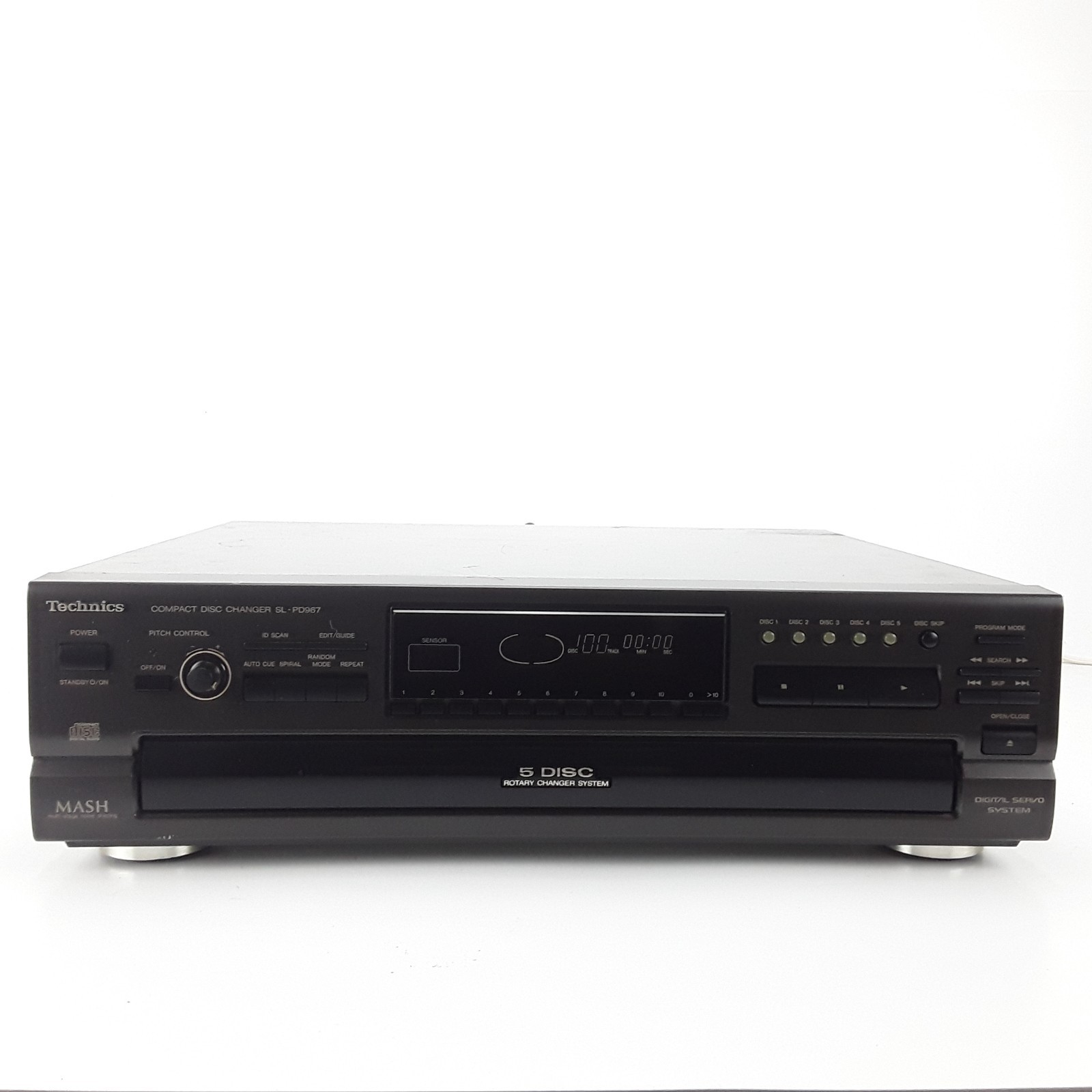 Technics SL-PD967 5-Disc Compact CD Changer MASH Black Hi-Fi System Works