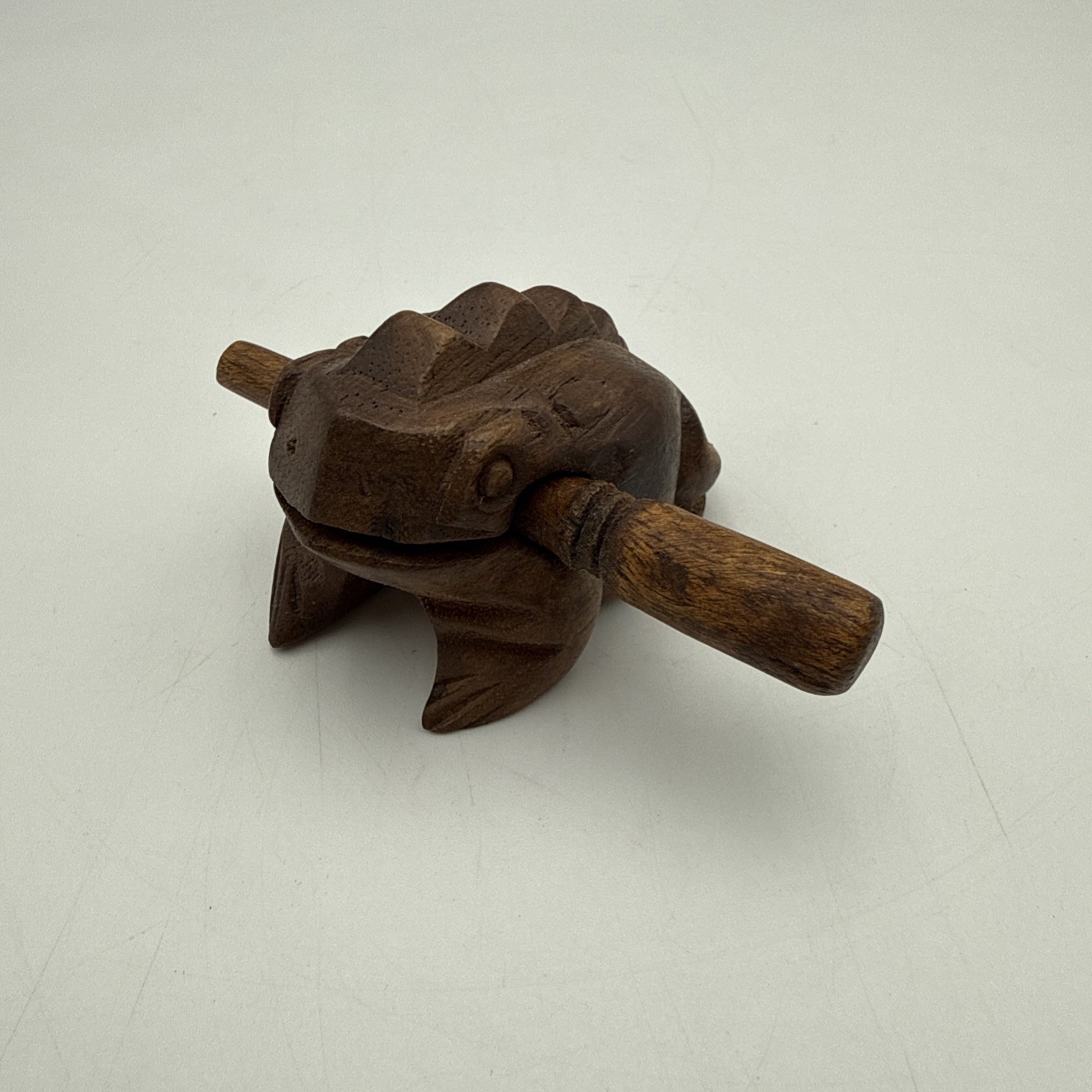 VintageFrog Handcarved Wooden Percussion Musical Instrument Rasp EUC