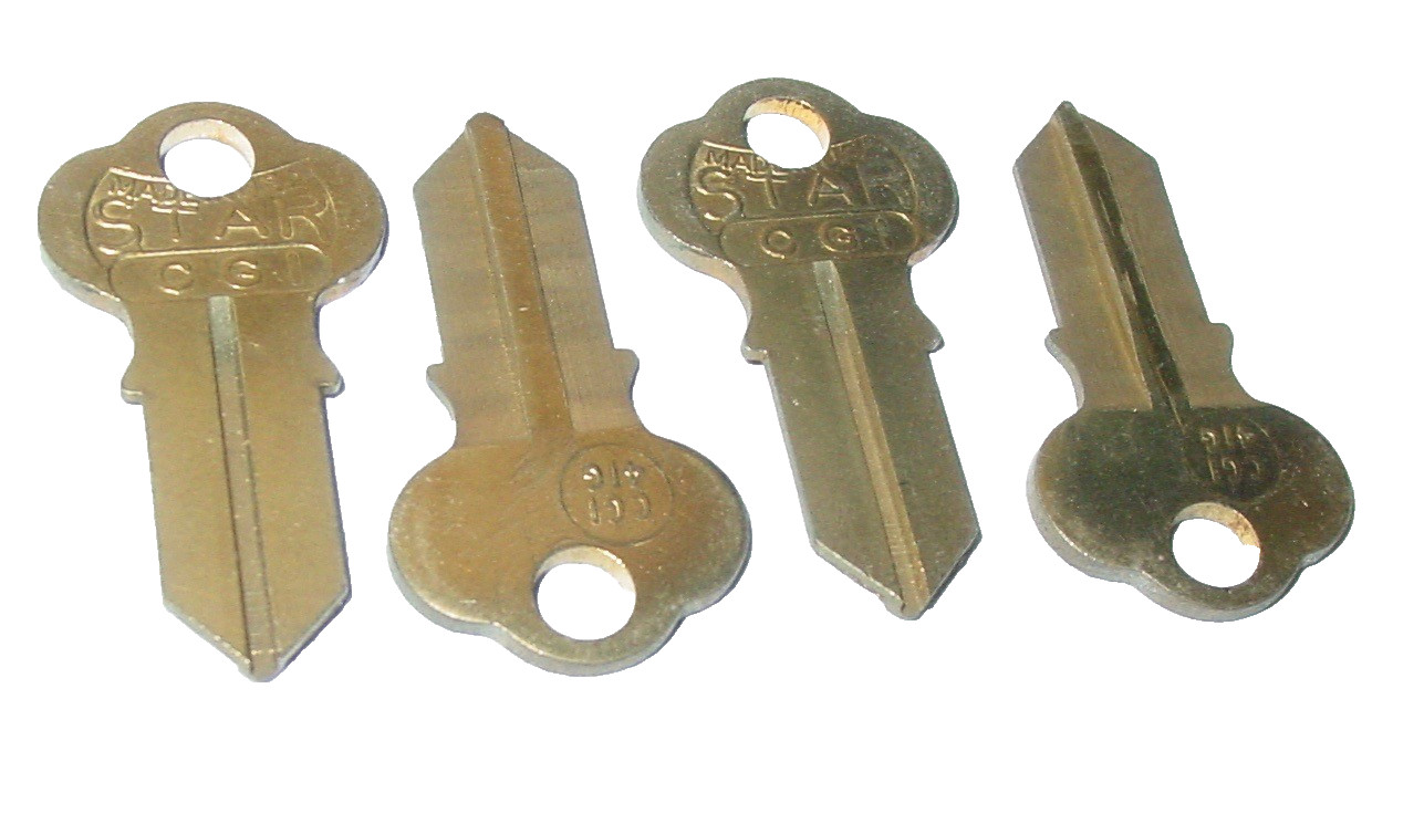 4 Chicago CG1 Key Blanks Cam Lock Vending Machine Harley Davidson 41G Star USA