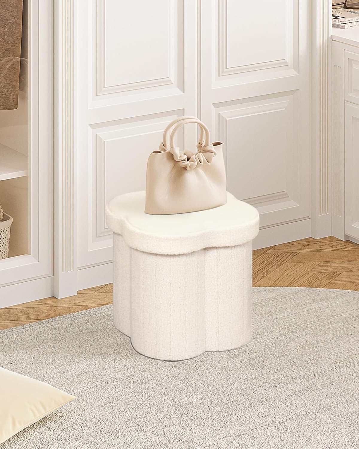 Storage Ottoman Cube Flowers Shaped Ottomans W/ Storage Foot Stool Footrest