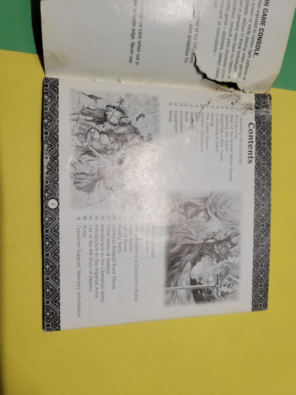 Suikoden Manual Only (PS1) - Authentic Acceptable Condition