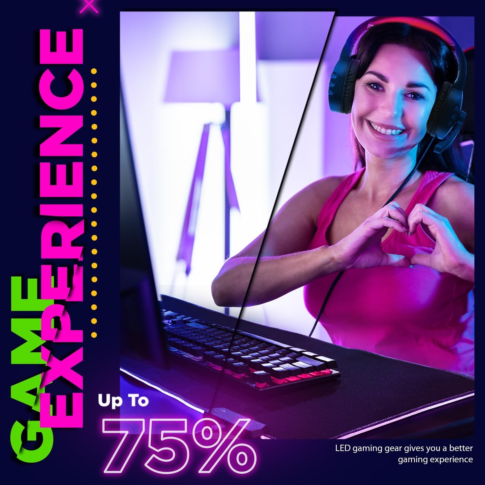 Vinsot 6 in 1 Gaming Accessories Bundle Includes Keyboard, Mouse, Mouse Pad, ...